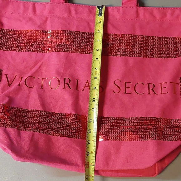 Victoria's Secret Sequin pink XL duffle bag Vacation overnight Beach Canvas bag - Picture 6 of 6